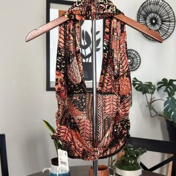 NWT Free People Heather Halter Cropped Viscose M Boho Summer Retro Chic - Picture 6 of 6